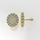 14k Earrings with 86 DIAMONDS, "STT: Prong", Push Back, Oval Style