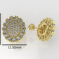 14k Earrings with 86 DIAMONDS, "STT: Prong", Push Back, Oval Style
