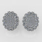 14k Earrings with 86 DIAMONDS, "STT: Prong", Push Back, Oval Style
