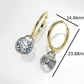 14k Gold Earrings with 2 DIAMONDS 2ct, "STT: Prong", Padlock Style
