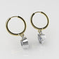 14k Gold Earrings with 2 DIAMONDS 2ct, "STT: Prong", Padlock Style