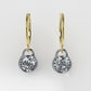 14k Gold Earrings with 2 DIAMONDS 2ct, "STT: Prong", Padlock Style