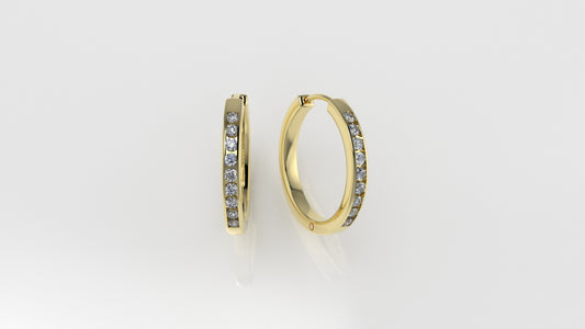 14k Earrings with 18 DIAMONDS, "STT: Cut Chanel"