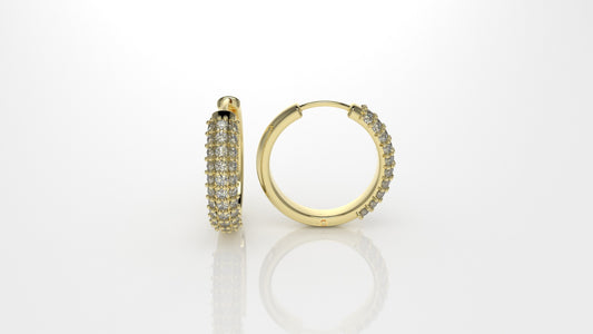 14k Gold Earrings with 60 DIAMONDS, "STT: Prongs"