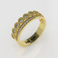 14K Gold Band Ring with 32 Diamonds, STT: Prong and Bezel, FILIGREE, cut Chanel