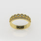 14K Gold Band Ring with 32 Diamonds, STT: Prong and Bezel, FILIGREE, cut Chanel