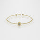 14K Bracelet with 1 Diamond, "Stt: Bezel", long 7 or 7 1/2 inch
