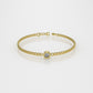 14K Gold Cuban Bracelet with 1 Diamond, "Stt: Bezel", long 7 or 7 1/2 inch