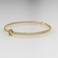 14K Gold Cuban Bracelet with 1 Diamond, "Stt: Bezel", long 7 or 7 1/2 inch