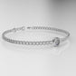 14K Gold Cuban Bracelet with 1 Diamond, "Stt: Bezel", long 7 or 7 1/2 inch