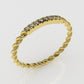 14K Gold Ring with 8 Diamonds, STT: Cut Split, Rope