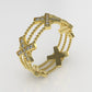 14K Gold Ring with 45 Diamonds, STT: Prong, Cut Chanel, "5X Style"