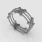 14K Gold Ring with 45 Diamonds, STT: Prong, Cut Chanel, "5X Style"