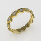 14K Ring with 13 Diamonds, STT: Prong, Heart