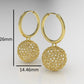14k Gold Earrings, Bee Hive Style