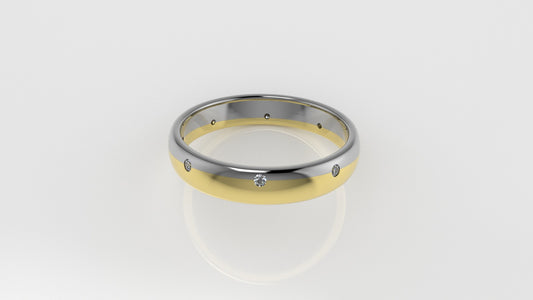 14K Gold Engagement Ring with 8 Diamonds, STT: Bezel, For men or women
