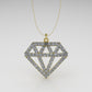14K Gold Pendant with 57 DIAMONDS, STT: Prong, Diamond Style, Only Pendant