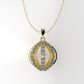 14K Gold Pendant with 29 DIAMONDS, STT: Prong, Circle Style, Only Pendant