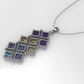 14K Gold Pendant with 10 COLOR STONE, STT: Bezel, Only Pendant