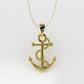 14K Gold Pendant wih rope, Only Pendant, Boat Anchor Style