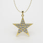 14K Gold Pendant with 21 Diamonds, STT: Prong, Only Pendant, Star Style