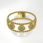 14K Gold Ring with 20 Diamonds, STT: Prong and Bezel, Filigree, 5 Clover