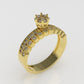 14K Gold Ring with 32 Diamonds, STT: Prong and Cut Chanel, Filigree, Diamond Mounted Toch Stt