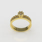 14K Gold Ring with 32 Diamonds, STT: Prong and Cut Chanel, Filigree, Diamond Mounted Toch Stt