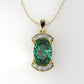 14K Gold Pendant with 9 Stones, STT: 4-Prong, Only Pendant