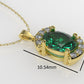 14K Gold Pendant with 9 Stones, STT: 4-Prong, Only Pendant