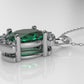 14K Gold Pendant with 9 Stones, STT: 4-Prong, Only Pendant