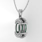14K Gold Pendant with 9 Stones, STT: 4-Prong, Only Pendant