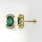 14K Gold Earrings with 18 Stones, "STT: 4-Prongs", Push Back