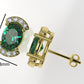 14K Gold Earrings with 18 Stones, "STT: 4-Prongs", Push Back
