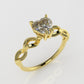 14K Gold Solitaire Ring with 1 Diamond Heart, STT: 4-Prong