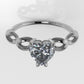 14K Gold Solitaire Ring with 1 Diamond Heart, STT: 4-Prong