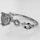 14K Gold Solitaire Ring with 1 Diamond Heart, STT: 4-Prong