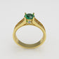 14K Gold Solitaire Ring with 25 Stones, STT: 4-Prong and Bezel, Filigree