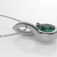 14K Gold Pendant with 1 Emerald, STT: 1-Prong and Bezel, Only Pendant