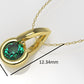 14K Gold Pendant with 1 Emerald, STT: 1-Prong and Bezel, Only Pendant