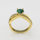 14K Solitaire Ring with 17 Stones, Stt: Prong