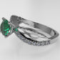 14K Solitaire Ring with 17 Stones, Stt: Prong