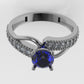 14K Solitaire Ring with 19 Stones, Stt: Prong, Filigree