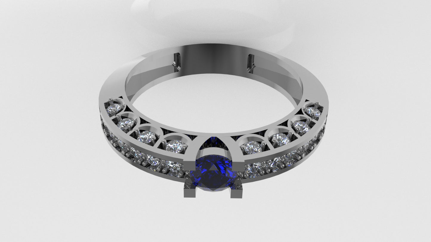 14K Gold Ring with 29 Stones, Stt: Prong