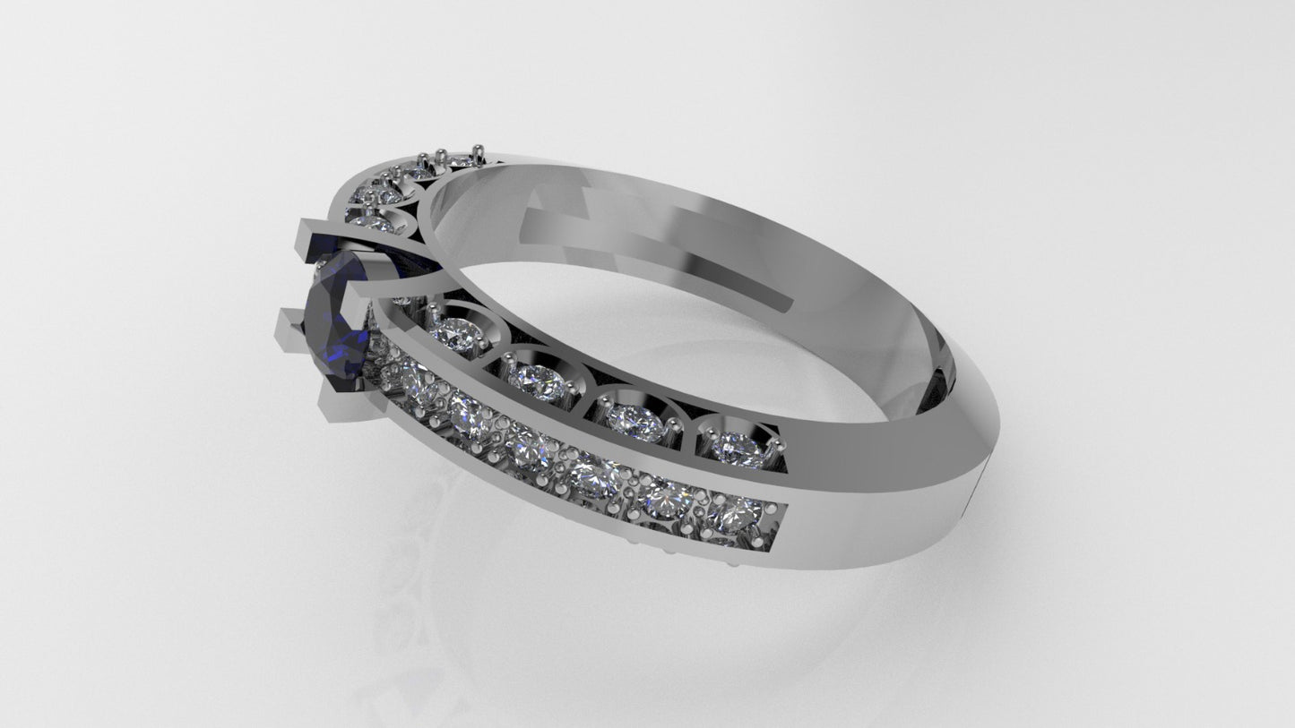 14K Gold Ring with 29 Stones, Stt: Prong