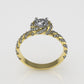 14K Solitaire Gold Ring with 87 Diamonds, Stt: Prong, Cut Chanel