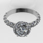 14K Solitaire Gold Ring with 87 Diamonds, Stt: Prong, Cut Chanel
