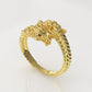 14K Gold Ring with 4 Ruby, Stt: 2-Prong, Dragon Head Style