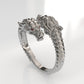 14K Gold Ring with 4 Ruby, Stt: 2-Prong, Dragon Head Style