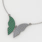 14K Gold Pendant with 51 Emeralds and 51 Diamonds, STT: Prong, Only Pendant, Butterfly Style